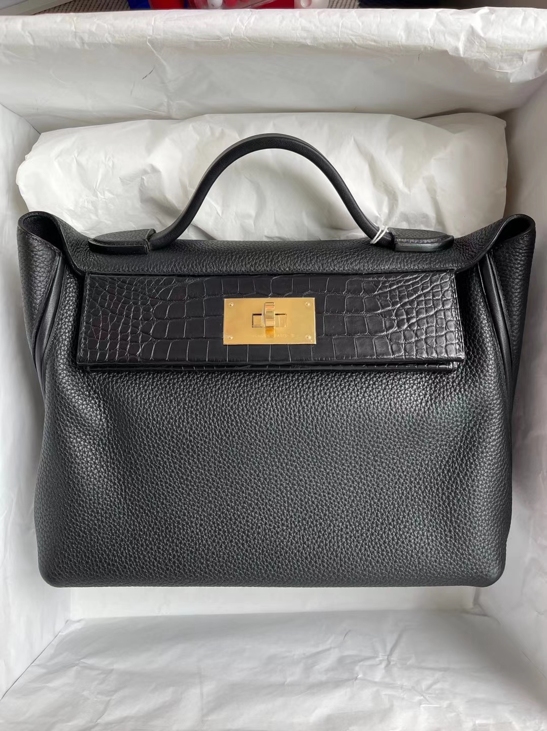 Uncle Bench Hermes Kelly 2424 Touch 29cm Ck89 Black Gold Hardware Full ...