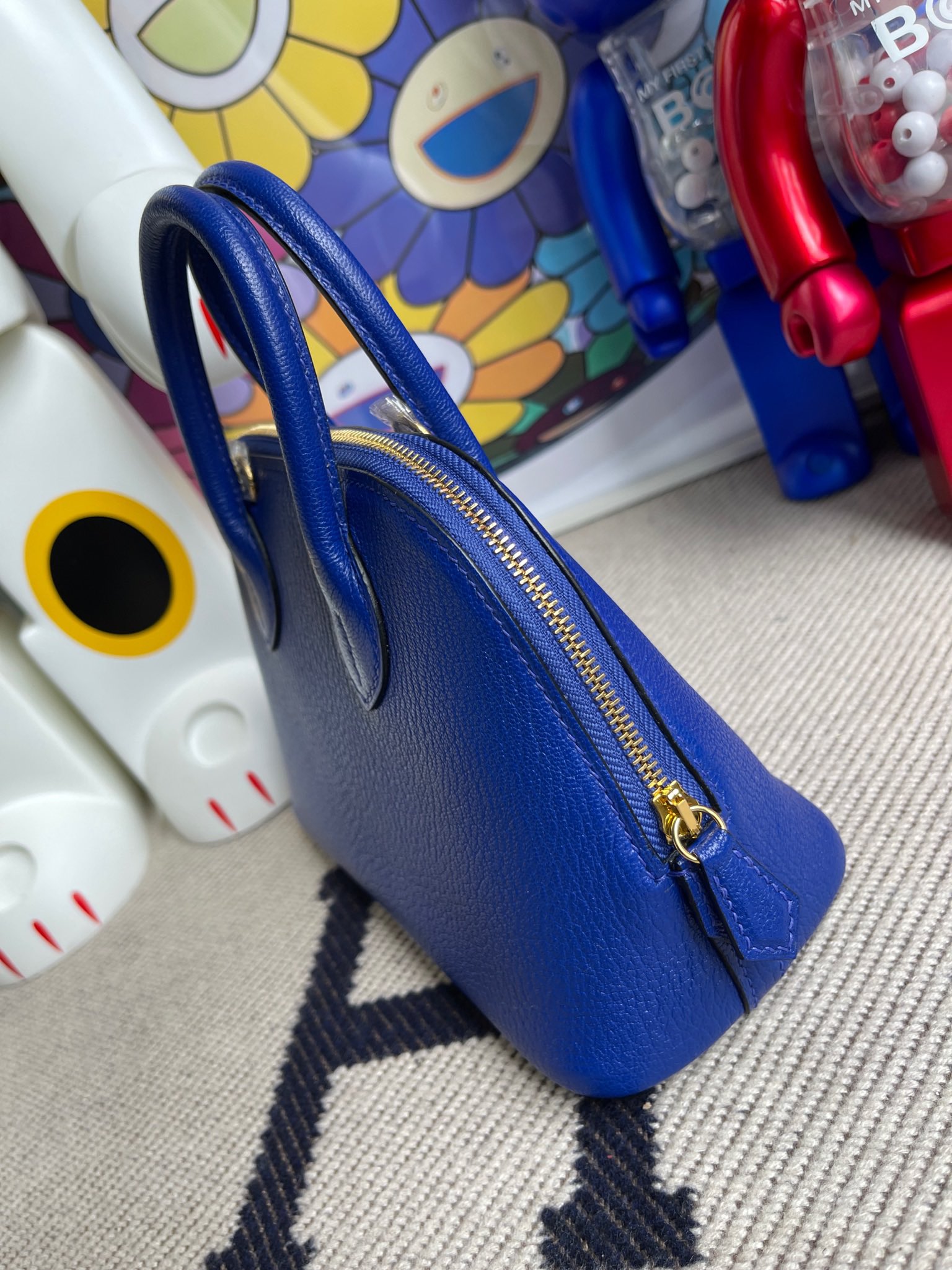 Uncle Bench Hermes Mini Bolide Chevre 7T eletric blue Gold Hardware ...