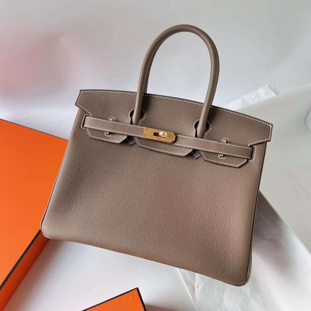 Hermes Birkin 30 Handbag ck18 Etoupe Ostrich PHW